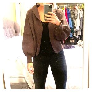 Modern citizen puff sleeve cardigan